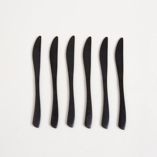 Set cuchillos Acero Nego Mate 22 cm x 6