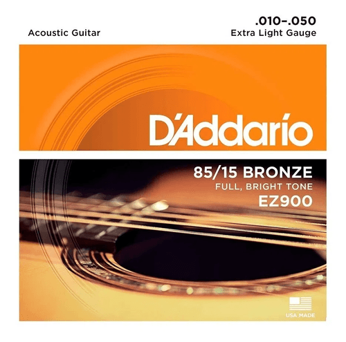 Encordado D'Addario Para Guitarra Acustica Bronce 010 Ez900