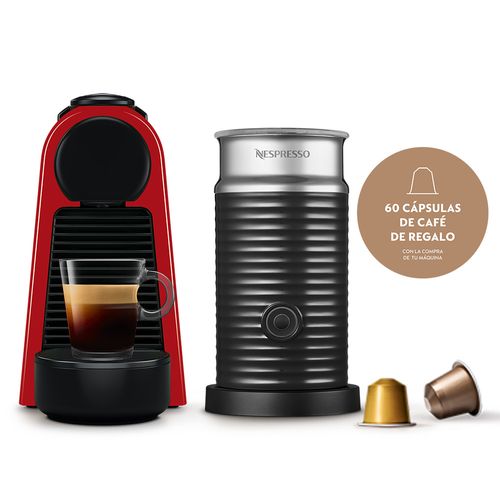 Cafetera Nespresso C-30 Essenza Mini Red + Aeroccino