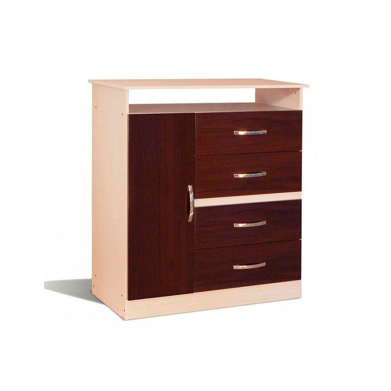 Comoda-Chifonier-Maximo-50104-1-Puerta-4-Cajones-Chocolate-Maple