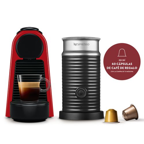 Cafetera Nespresso C-30 Essenza Mini Red + Aeroccino