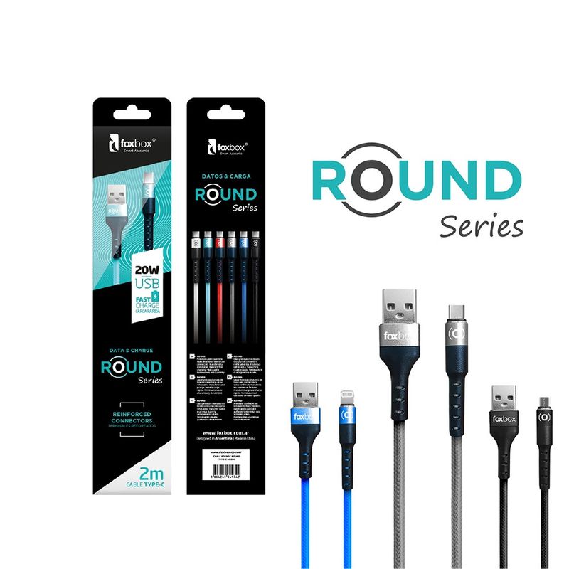 Cable Foxbox Round 2 Mts Lightning Blanco