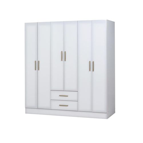 Placard Benevento 180 6 Puertas 2 Cajones Blanco