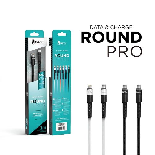 Cable Foxbox 7431 Round Pro 1.25 Mts Type-C Negro