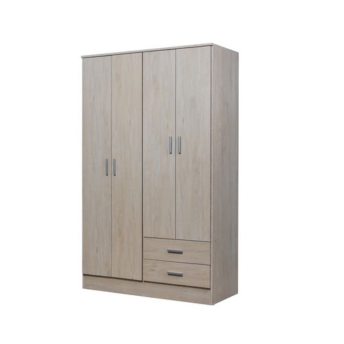 Placard Ricchezze Tana Eco 4 Puertas 2 Cajones Fresno Blanco