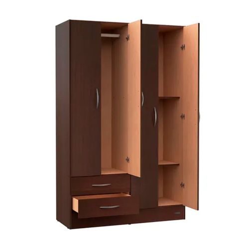 Placard Mosconi Art 24 Pack 4 Puertas 2 Cajones Chocolate 1.80 Mts