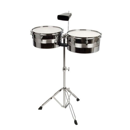 Timbaleta Acero Thunder 13"/14" C/Soporte Y Cencerro
