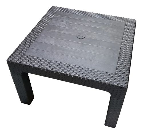 Mesa Ratona Plastico Simil Ratan 70x70x32 Cm