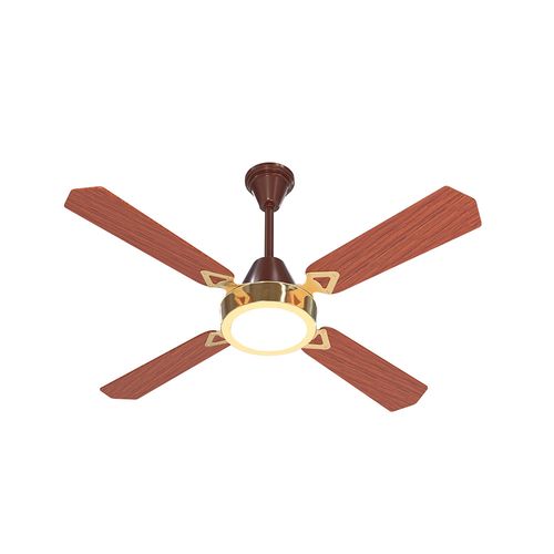 Ventilador Techo Severbon 030135 Control Y Luz Led Dorado 4 Palas 1.20mt