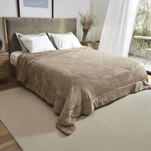 Acolchado Fullblanc Flannel Corderito Full Natural