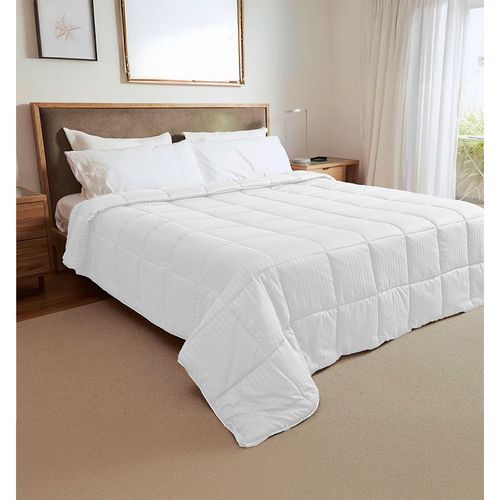 Acolchado Fullblanc Simil Plumon Plumage Stripes Queen Optical White
