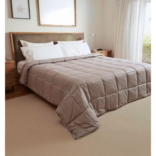 Acolchado Fullblanc Simil Plumon Plumage Stripes Queen Natural