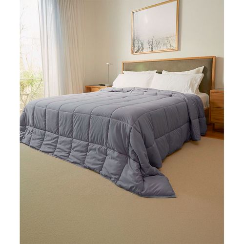 Acolchado Fullblanc Simil Plumon Plumage Queen Gris Amianto