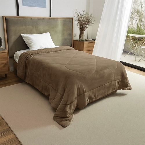 Acolchado Fullblanc Flannel Corderito Twin Beige