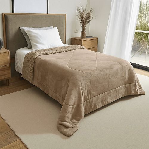 Acolchado Fullblanc Flannel Corderito Twin Natural