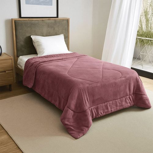 Acolchado Fullblanc Flannel Corderito Twin Rosa Viejo