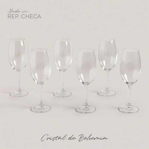Set x 6 Copas Cristal Bohemia Milvus 630ml