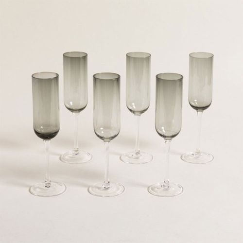 Set x 6 Copas De Champagne Florencia Grey
