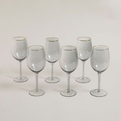 Set x 6 Copas Fume Borde Dorado 500 Ml