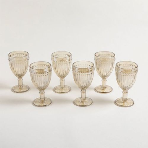 Set x 6 Copas Vidrio Color Champagne