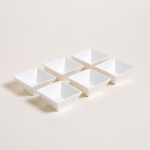 Set x 6 Copetineros Porcelana Cuadrados 8.50 x 4cm