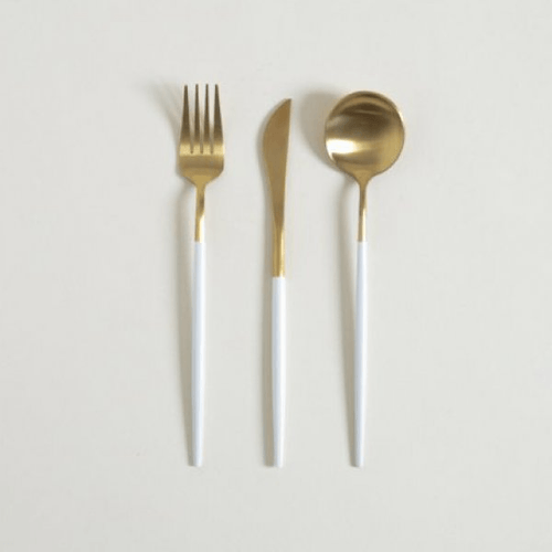 Set x 3 Utensilios De Mesa Dublin Dorado 22 cm