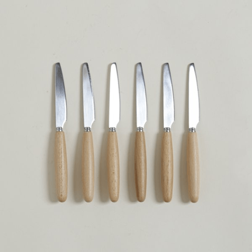 Set x 6 Untadores Acero Mango Madera 17cm