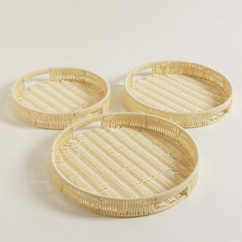 Set x 3 Bandejas Redondas Beige 36/32/28