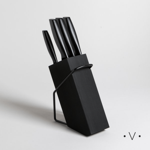 Taco Imantado Bamboo x5 Cuchillos De Acero Black