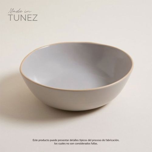 Ensaladera Monastir Gris Borde Natural 25cm