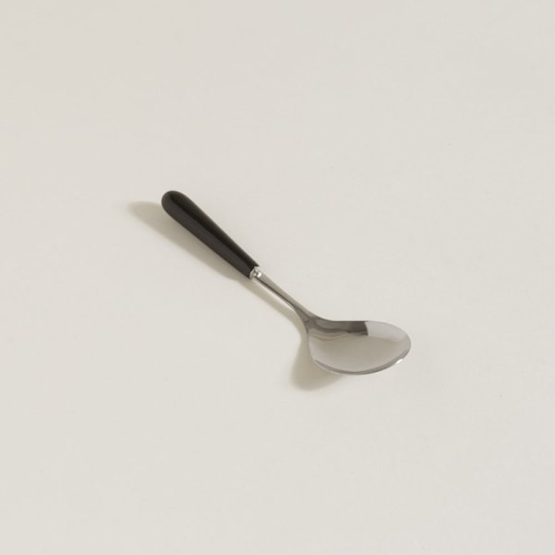 Cuchara De Acero Mango De Ceramica Negro 24cm