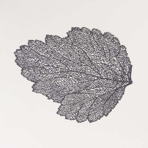 Individual Pvc Hoja Grafito 47 x 36 cm