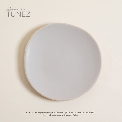 Plato Postre Monastir Gris Borde
