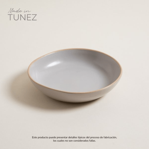 Plato De Sopa Monastir Gris Borde