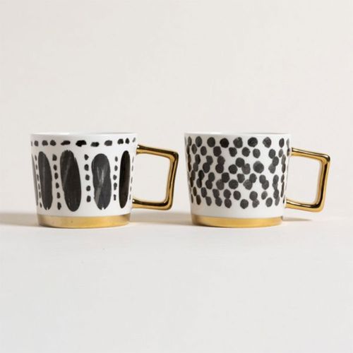 Mug Surtido Afro Asa Dorada 400ml