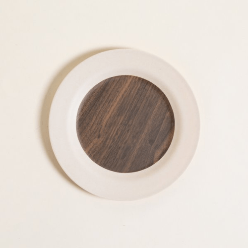 Plato Postre Fibra Bamboo Prunus 20cm