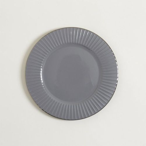 Plato Playo Abu Dhabi Gris Borde Dorado 26.6 cm