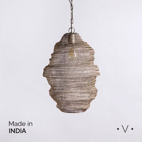 Lampara Colgante Madhur Silver Antique 46x40cm