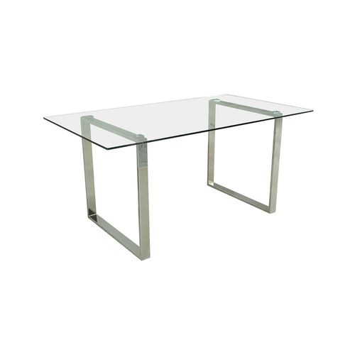 Mesa Vidrio Bulk 1.60X0.90 Base Metal Transparente