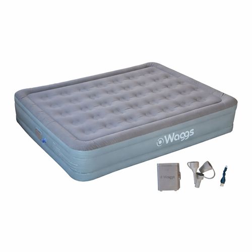 Colchón Inflable 2 Plazas Waggs Con Bomba Usb
