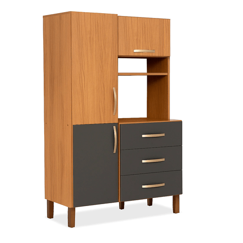 Combo de cocina Máximo 3 puertas 3 cajones grafito teca 70310