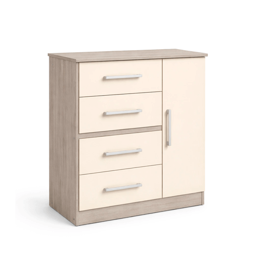 Cómoda Máximo 1 puerta 4 cajones color golden oregon 50011