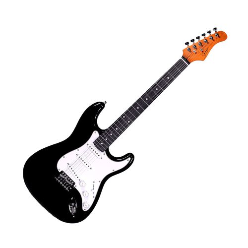 Guitarra eléctrica Smiger tipo Stratocaster con trémolo y funda negra