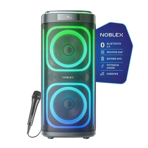Bafle Noblex 2x8" 90W Bluetooth TWS batería SQ208G1