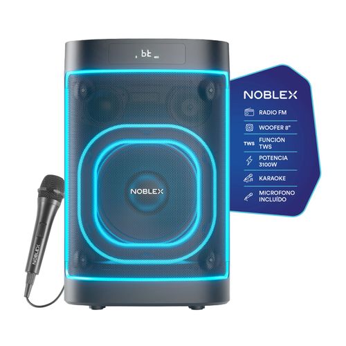 Bafle Noblex 8" 65W Bluetooth TWS batería SQ108G1